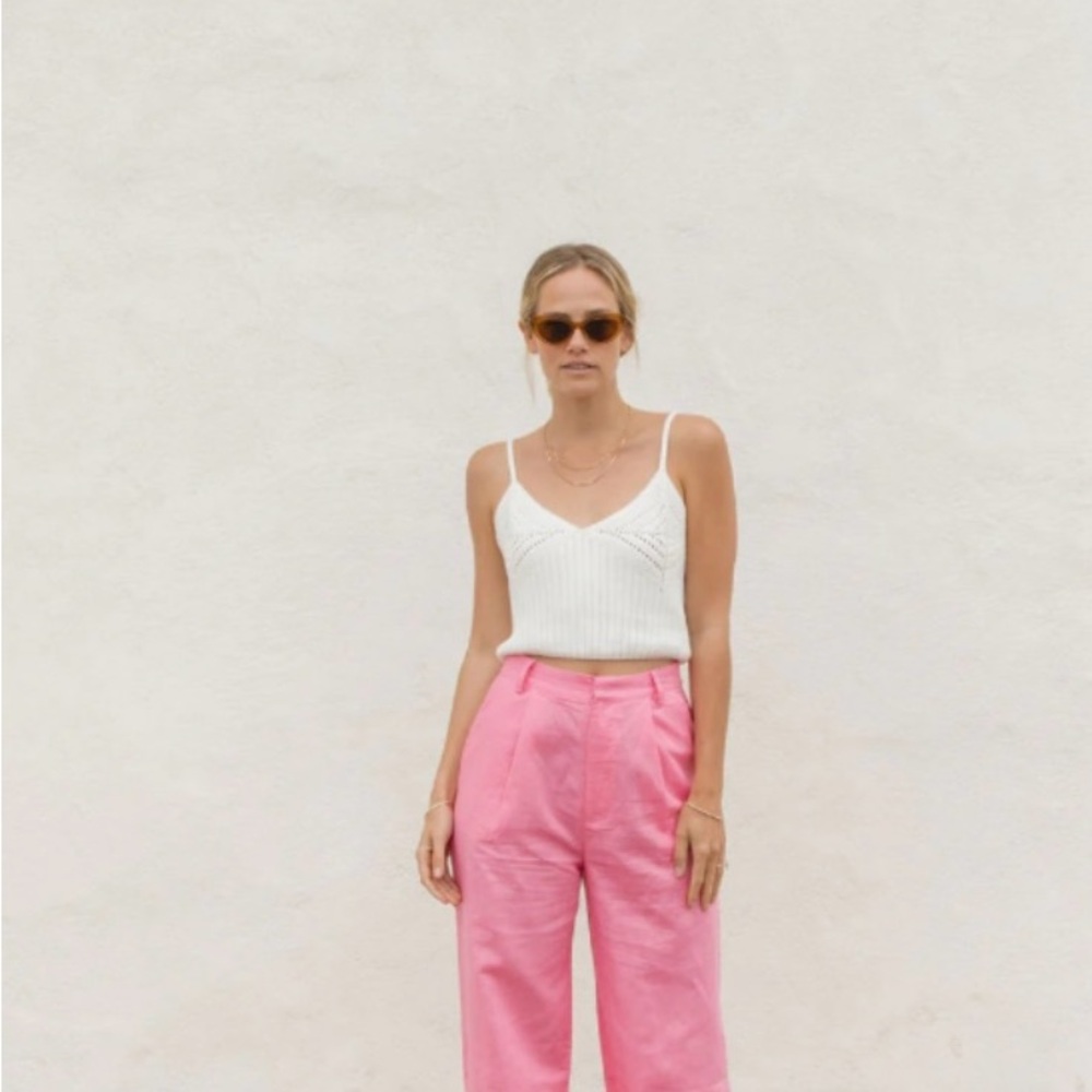 Solai pink linen pants, size S